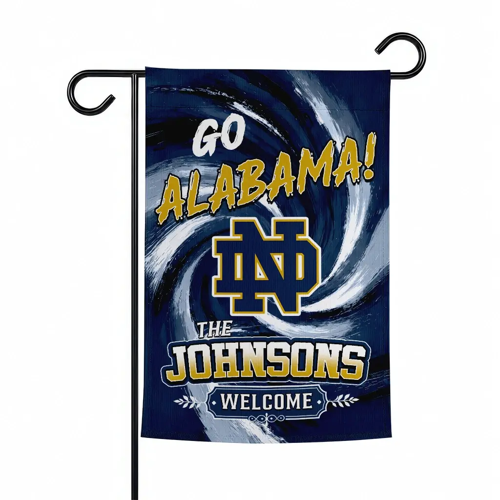Notre Dame Fighting Irish Garden Flag Personalized Swirl Vortex Navy Best Selling Notre Dame Fighting Irish Garden Flag Personalized Swirl Vortex Navy Best Selling