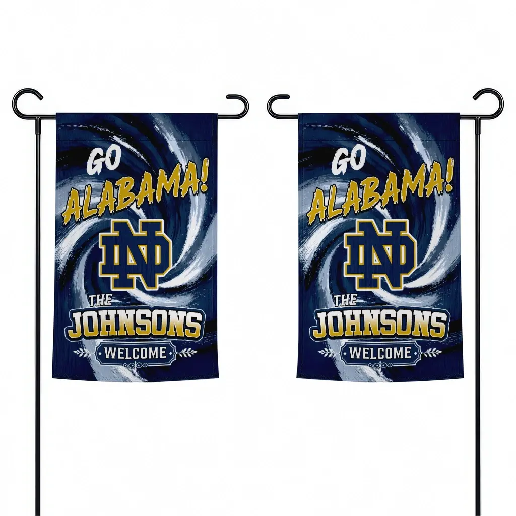 Notre Dame Fighting Irish Garden Flag Personalized Swirl Vortex Navy Fashion Forward Notre Dame Fighting Irish Garden Flag Personalized Swirl Vortex Navy Fashion Forward