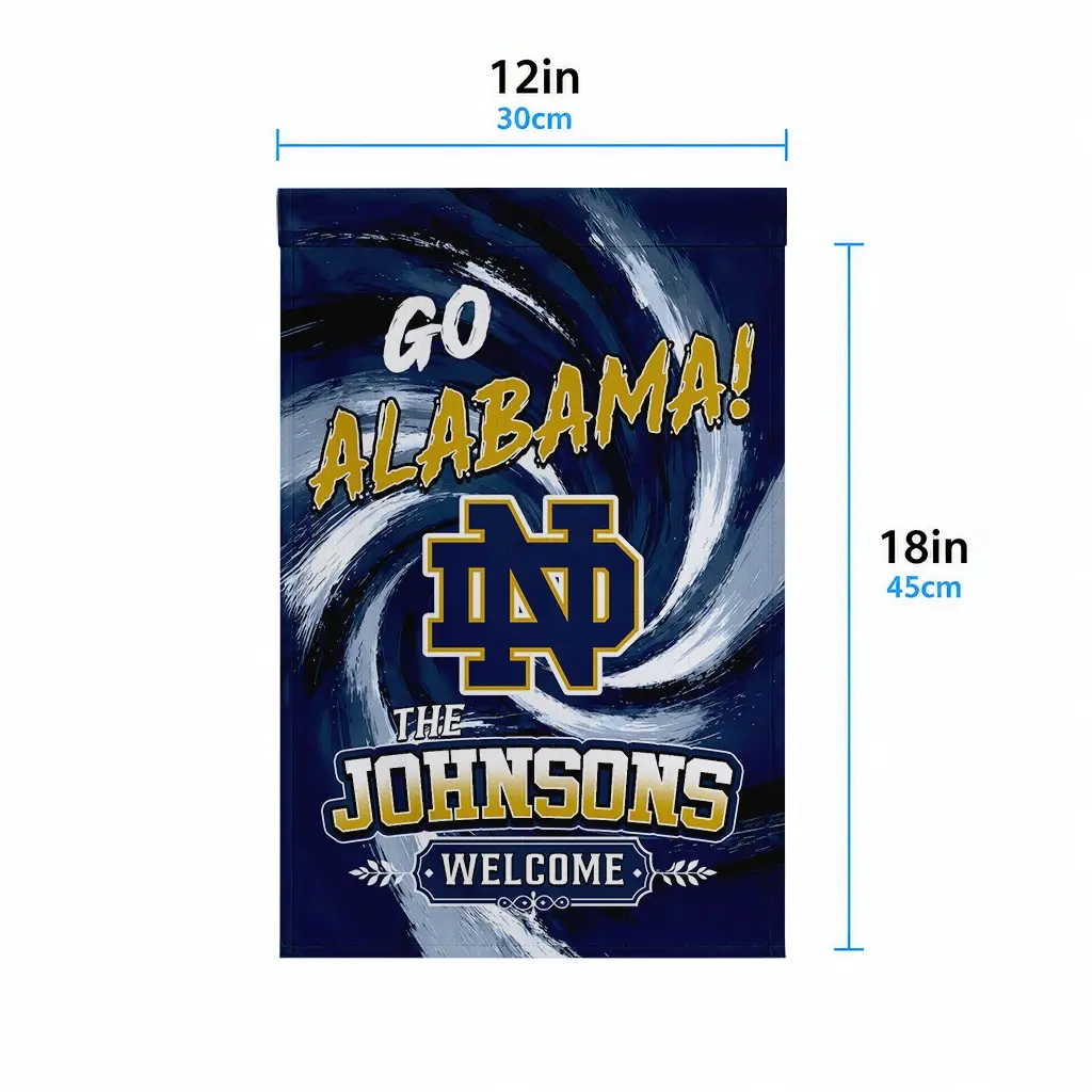 Notre Dame Fighting Irish Garden Flag Personalized Swirl Vortex Navy High Quality Notre Dame Fighting Irish Garden Flag Personalized Swirl Vortex Navy High Quality