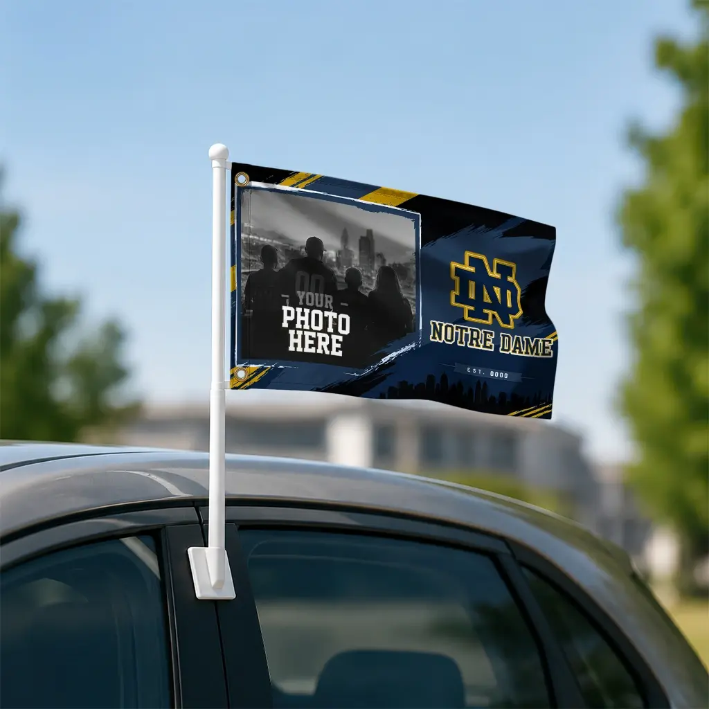 Notre Dame Fighting Irish House Flag Custom Framed Photo Navy Black Latest Model Notre Dame Fighting Irish House Flag Custom Framed Photo Navy Black Latest Model