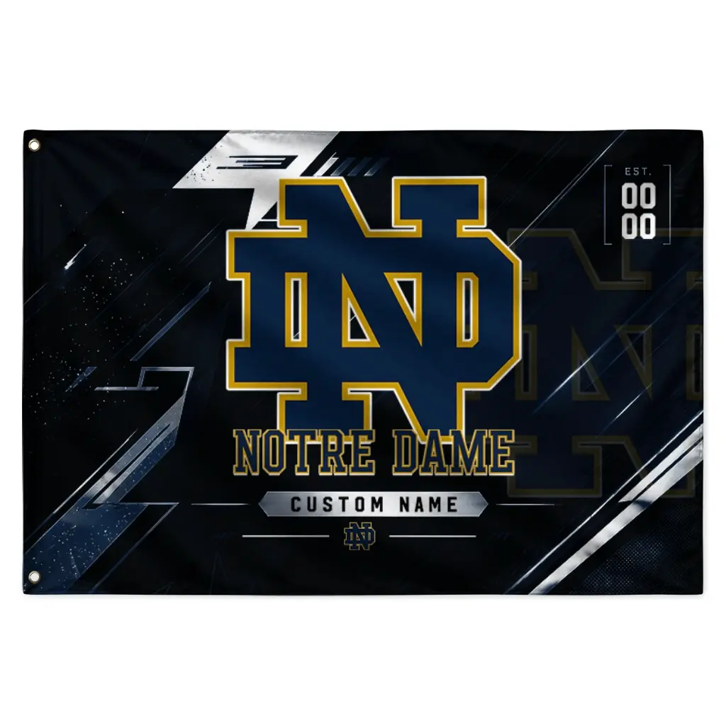 Notre Dame Fighting Irish House Flag Custom Speed Slashes Navy Best Selling Notre Dame Fighting Irish House Flag Custom Speed Slashes Navy Best Selling