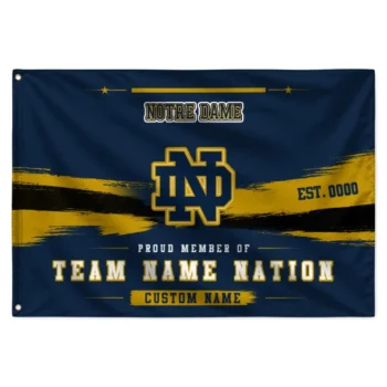 Notre Dame Fighting Irish House Flag Customized Brushed Streaks Navy Best Selling