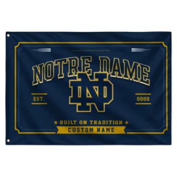 Notre Dame Fighting Irish House Flag Customized Ornate Border Navy Best Selling