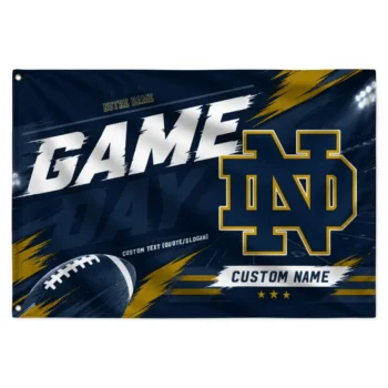 Notre Dame Fighting Irish House Flag Personalized Action Streaks Navy Best Selling