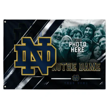 Notre Dame Fighting Irish House Flag Personalized Diagonal Stripes Navy Best Selling