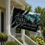 Notre Dame Fighting Irish House Flag Personalized Diagonal Stripes Navy Best Selling