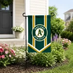 Oakland Athletics Garden Flag Custom Chevron Stripes Green Best Selling