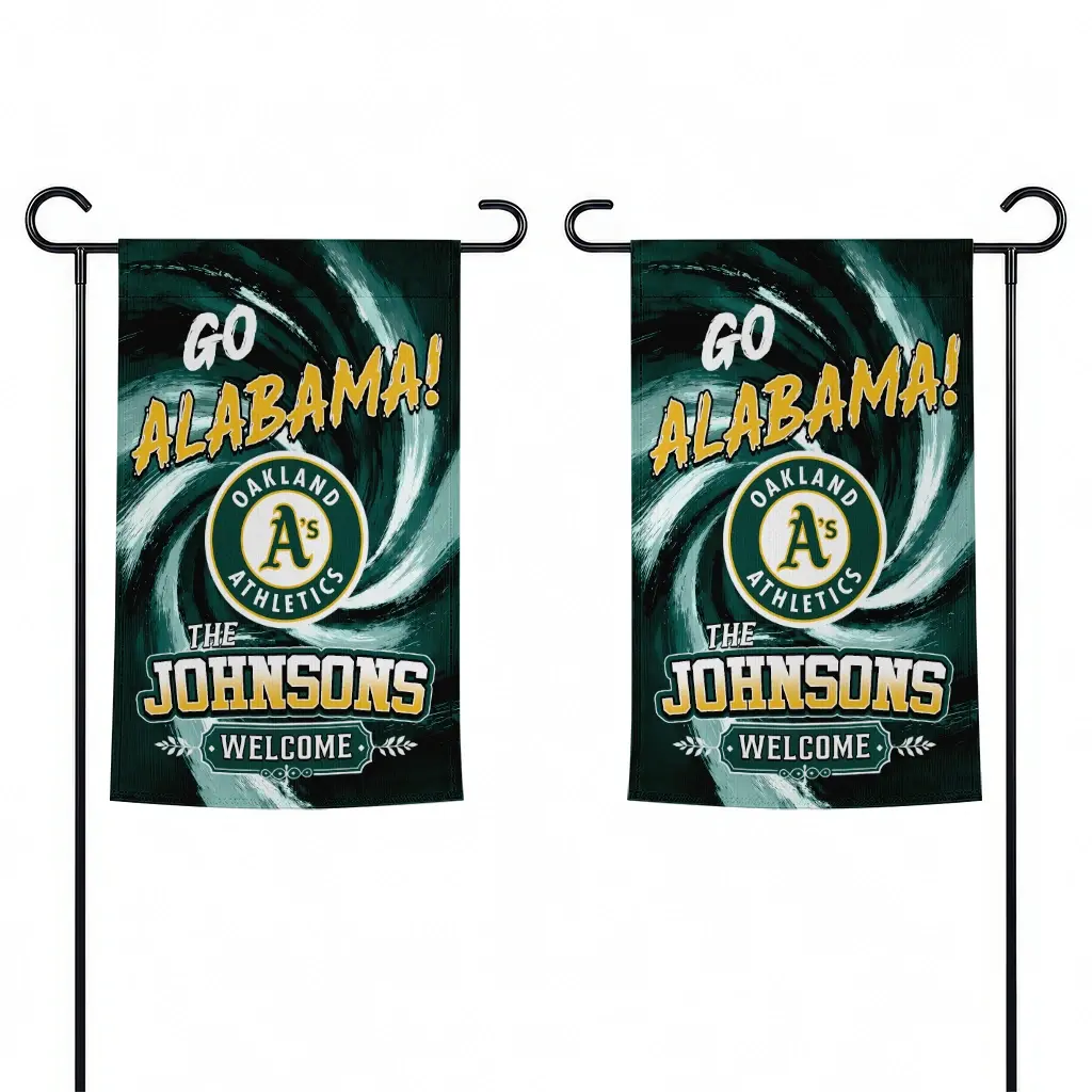 Oakland Athletics Garden Flag Customized Swirl Vortex Green Fashion Forward Oakland Athletics Garden Flag Customized Swirl Vortex Green Fashion Forward