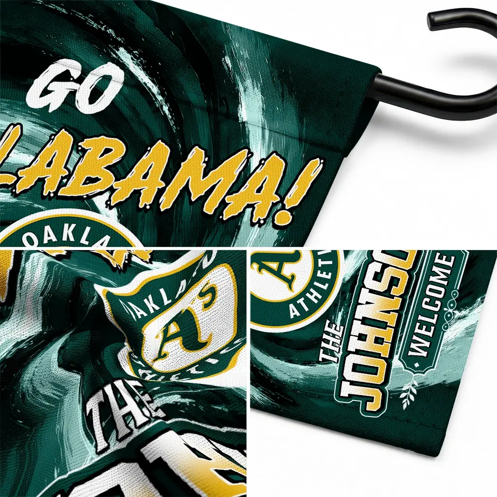 Oakland Athletics Garden Flag Customized Swirl Vortex Green Latest Model Oakland Athletics Garden Flag Customized Swirl Vortex Green Latest Model