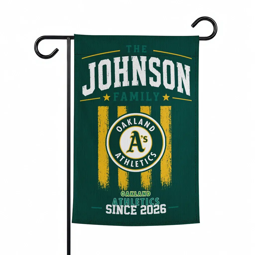 Oakland Athletics Garden Flag Personalized Distressed Stripes Green Best Selling Oakland Athletics Garden Flag Personalized Distressed Stripes Green Best Selling