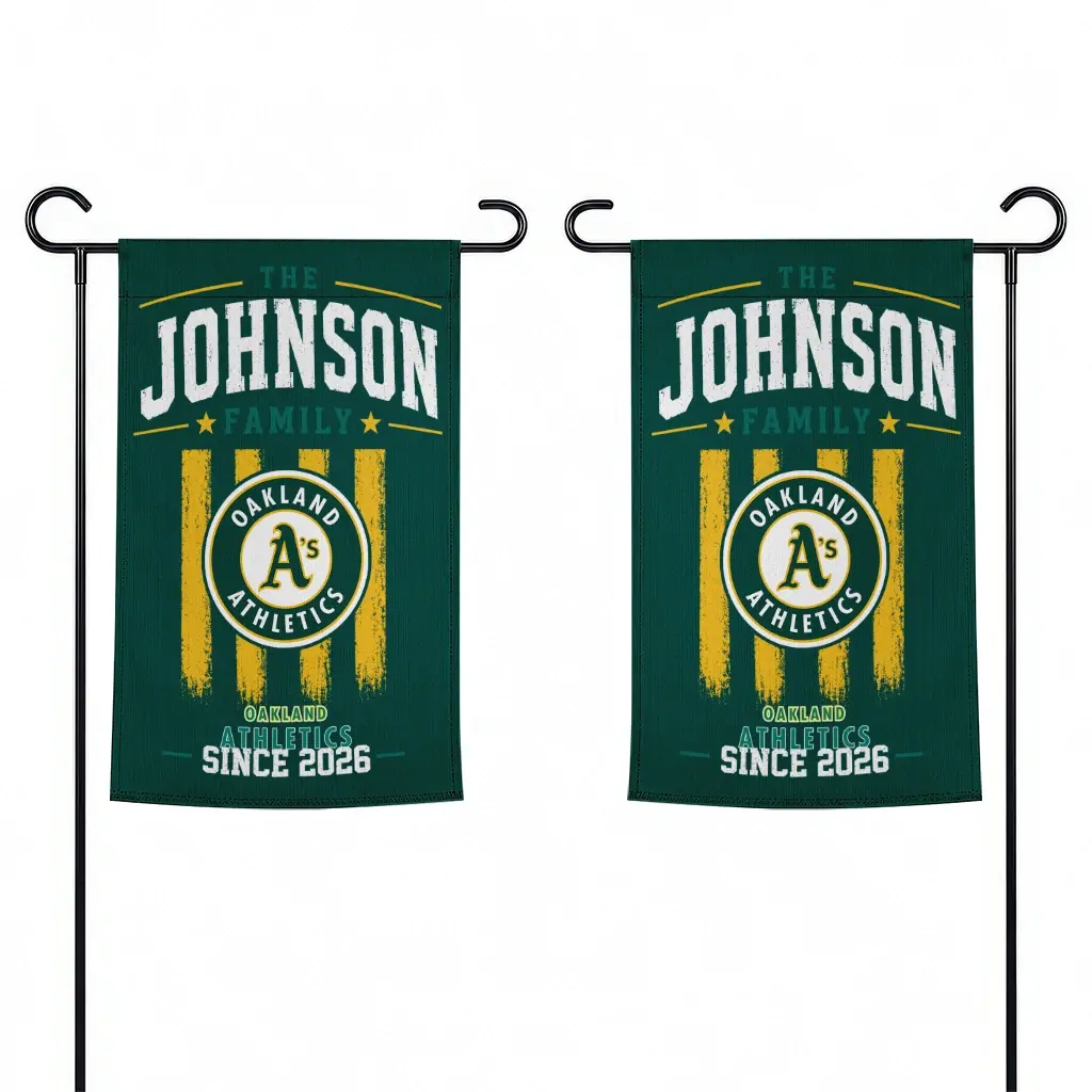 Oakland Athletics Garden Flag Personalized Distressed Stripes Green Fashion Forward Oakland Athletics Garden Flag Personalized Distressed Stripes Green Fashion Forward