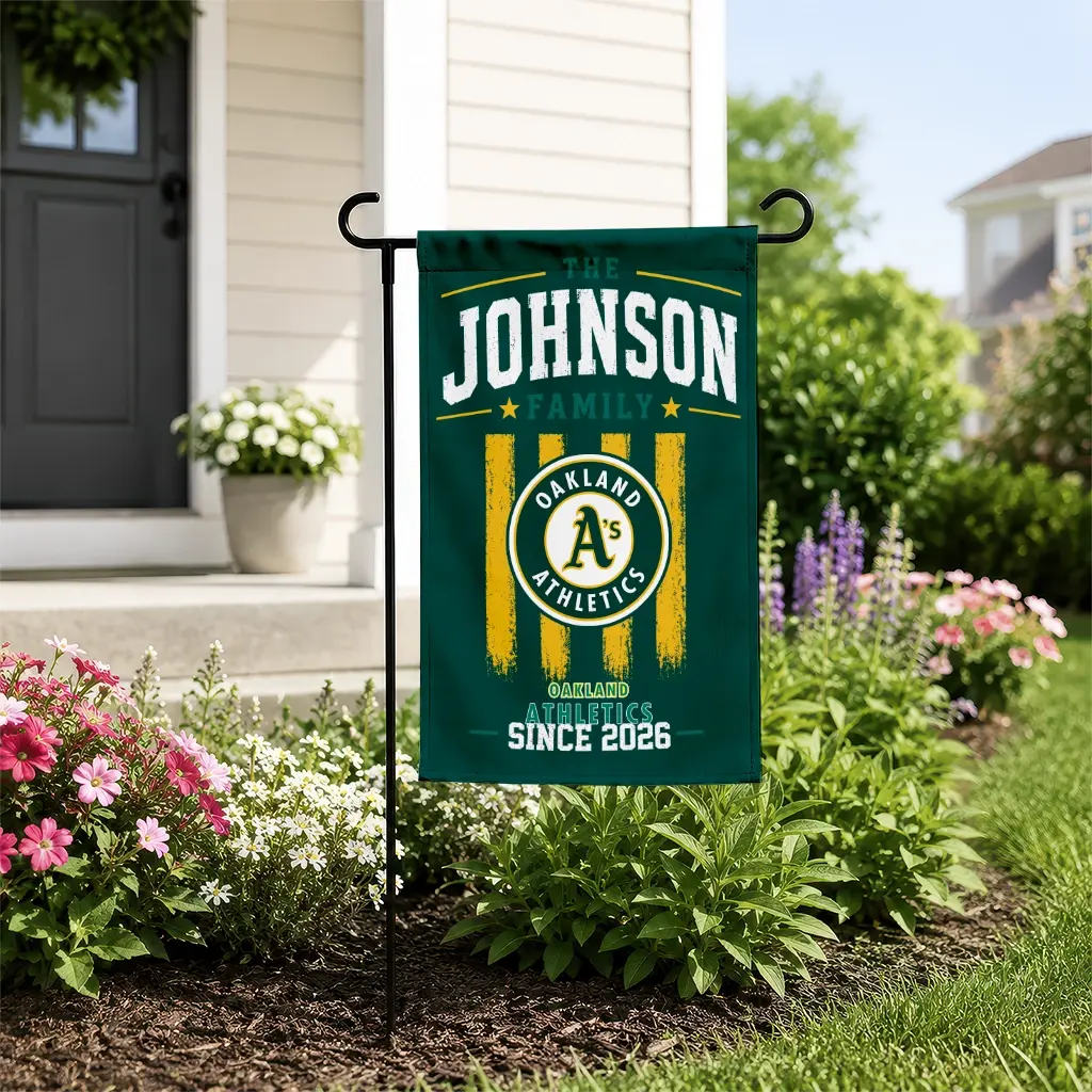 Oakland Athletics Garden Flag Personalized Distressed Stripes Green New Arrival Oakland Athletics Garden Flag Personalized Distressed Stripes Green New Arrival