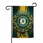 Oakland Athletics Garden Flag Personalized Laurel Wreath Green Best Selling
