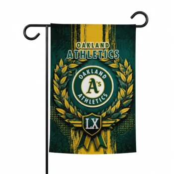 Oakland Athletics Garden Flag Personalized Laurel Wreath Green Best Selling