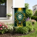 Oakland Athletics Garden Flag Personalized Laurel Wreath Green Best Selling