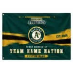Oakland Athletics House Flag Custom Brushed Streaks Green Best Selling