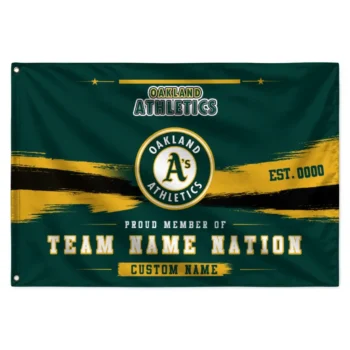 Oakland Athletics House Flag Custom Brushed Streaks Green Best Selling