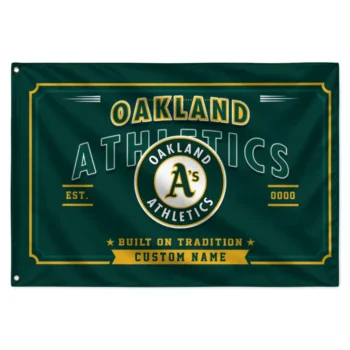 Oakland Athletics House Flag Custom Ornate Border Green Best Selling