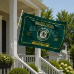 Oakland Athletics House Flag Custom Ornate Border Green Best Selling