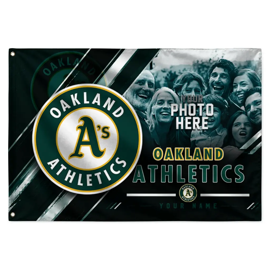 Oakland Athletics House Flag Customized Diagonal Stripes Green Best Selling Oakland Athletics House Flag Customized Diagonal Stripes Green Best Selling
