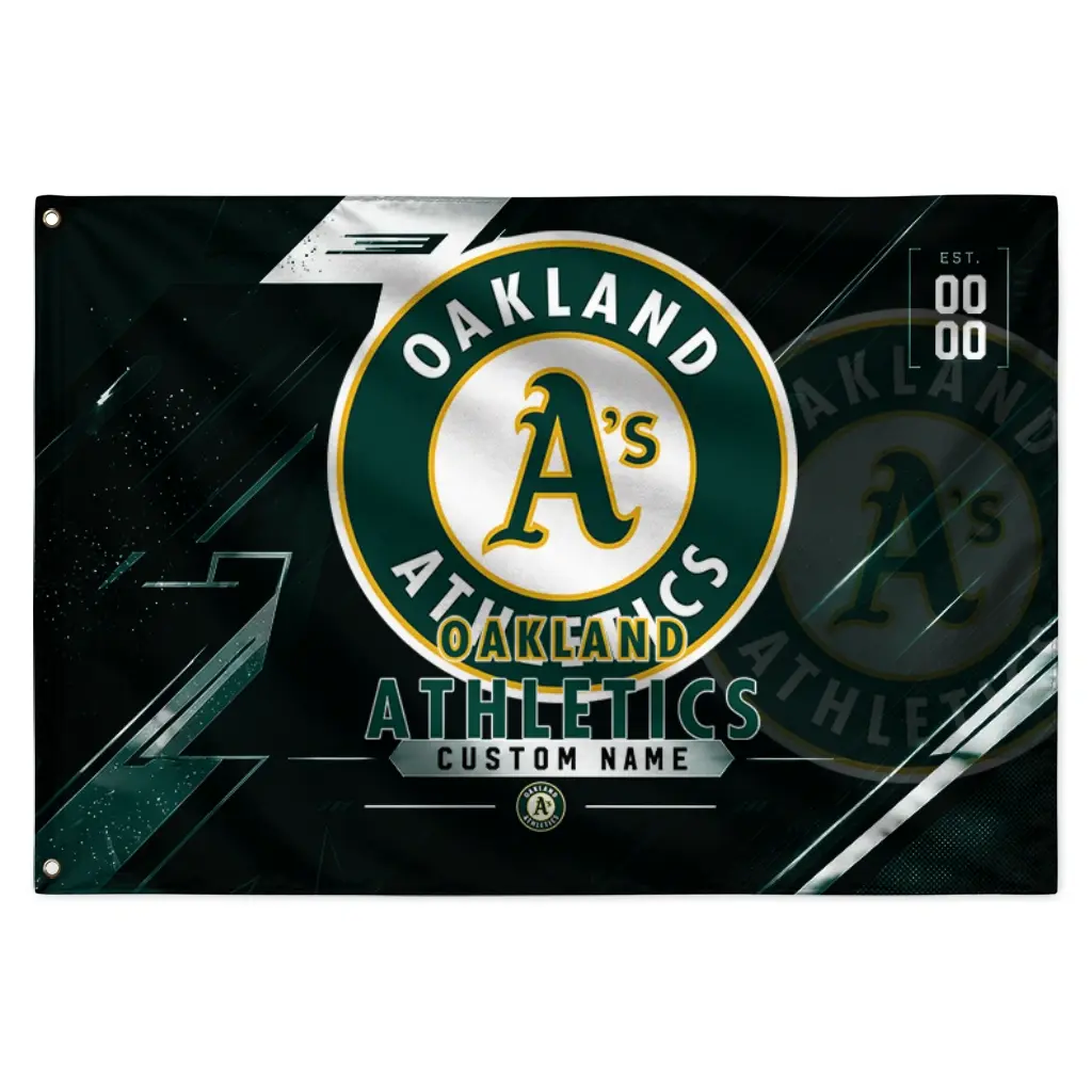 Oakland Athletics House Flag Personalized Speed Slashes Green Best Selling Oakland Athletics House Flag Personalized Speed Slashes Green Best Selling