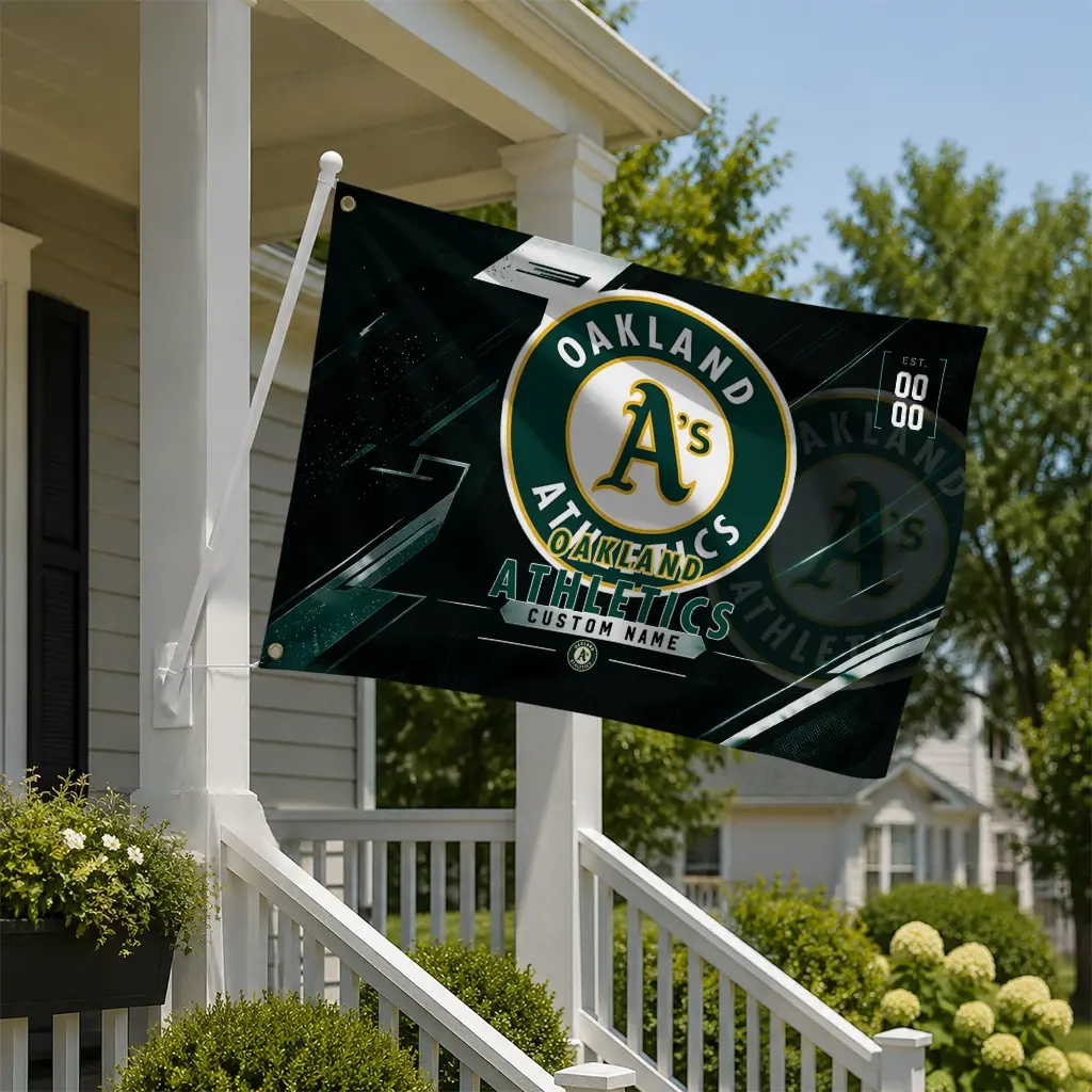 Oakland Athletics House Flag Personalized Speed Slashes Green New Arrival Oakland Athletics House Flag Personalized Speed Slashes Green New Arrival