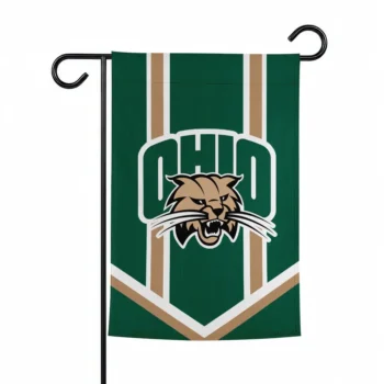 Ohio Bobcats Garden Flag Custom Chevron Stripes Green Best Selling