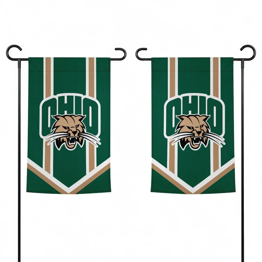 Ohio Bobcats Garden Flag Custom Chevron Stripes Green Fashion Forward Ohio Bobcats Garden Flag Custom Chevron Stripes Green Fashion Forward