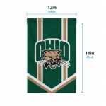 Ohio Bobcats Garden Flag Custom Chevron Stripes Green Best Selling