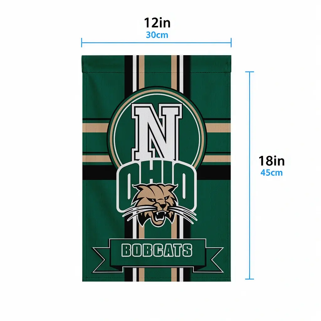 Ohio Bobcats Garden Flag Custom Circle Medallion Green High Quality Ohio Bobcats Garden Flag Custom Circle Medallion Green High Quality