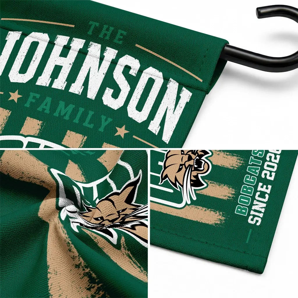 Ohio Bobcats Garden Flag Personalized Distressed Stripes Green Latest Model Ohio Bobcats Garden Flag Personalized Distressed Stripes Green Latest Model