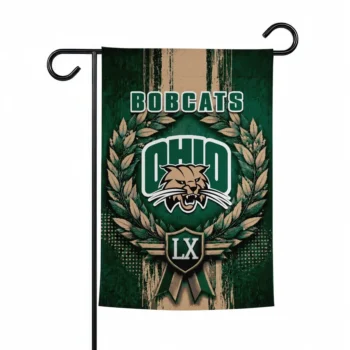 Ohio Bobcats Garden Flag Personalized Laurel Wreath Green Best Selling