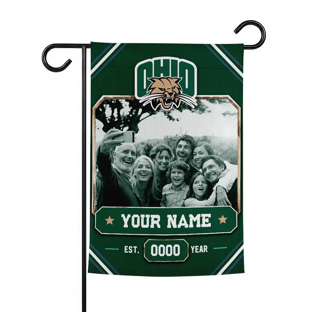 Ohio Bobcats Garden Flag Personalized Photo Frame Green Best Selling Ohio Bobcats Garden Flag Personalized Photo Frame Green Best Selling