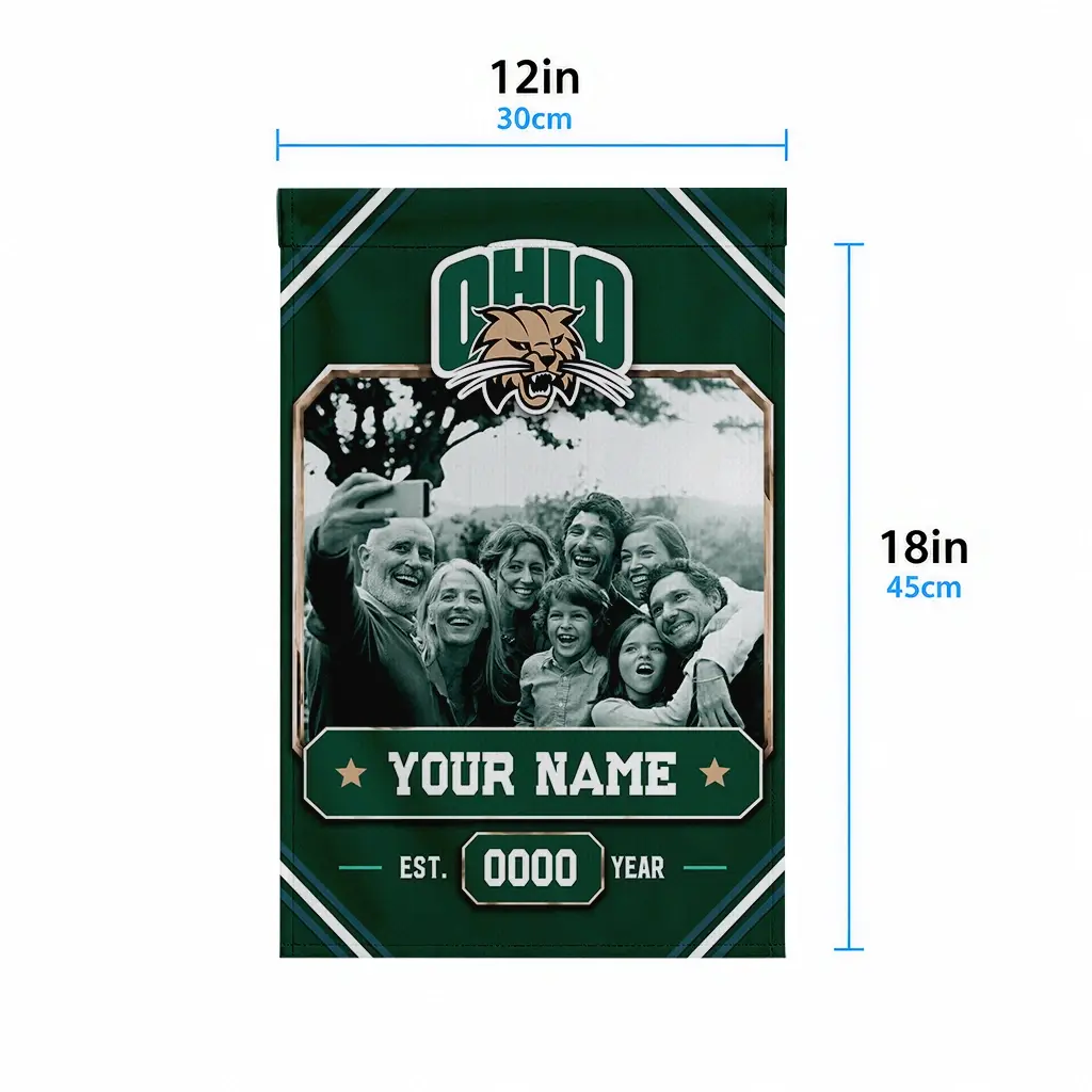 Ohio Bobcats Garden Flag Personalized Photo Frame Green High Quality Ohio Bobcats Garden Flag Personalized Photo Frame Green High Quality