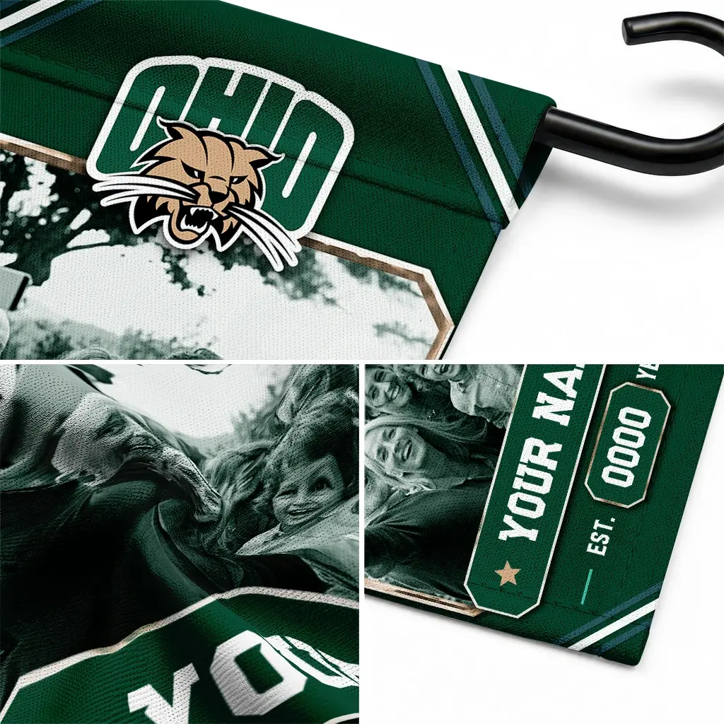 Ohio Bobcats Garden Flag Personalized Photo Frame Green Latest Model Ohio Bobcats Garden Flag Personalized Photo Frame Green Latest Model