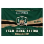 Ohio Bobcats House Flag Custom Brushed Streaks Green Best Selling