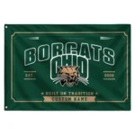 Ohio Bobcats House Flag Custom Ornate Border Green Best Selling