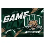 Ohio Bobcats House Flag Customized Action Streaks Green Best Selling