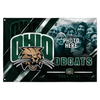 Ohio Bobcats House Flag Customized Diagonal Stripes Green Best Selling