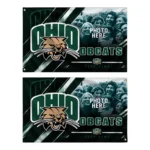 Ohio Bobcats House Flag Customized Diagonal Stripes Green Best Selling