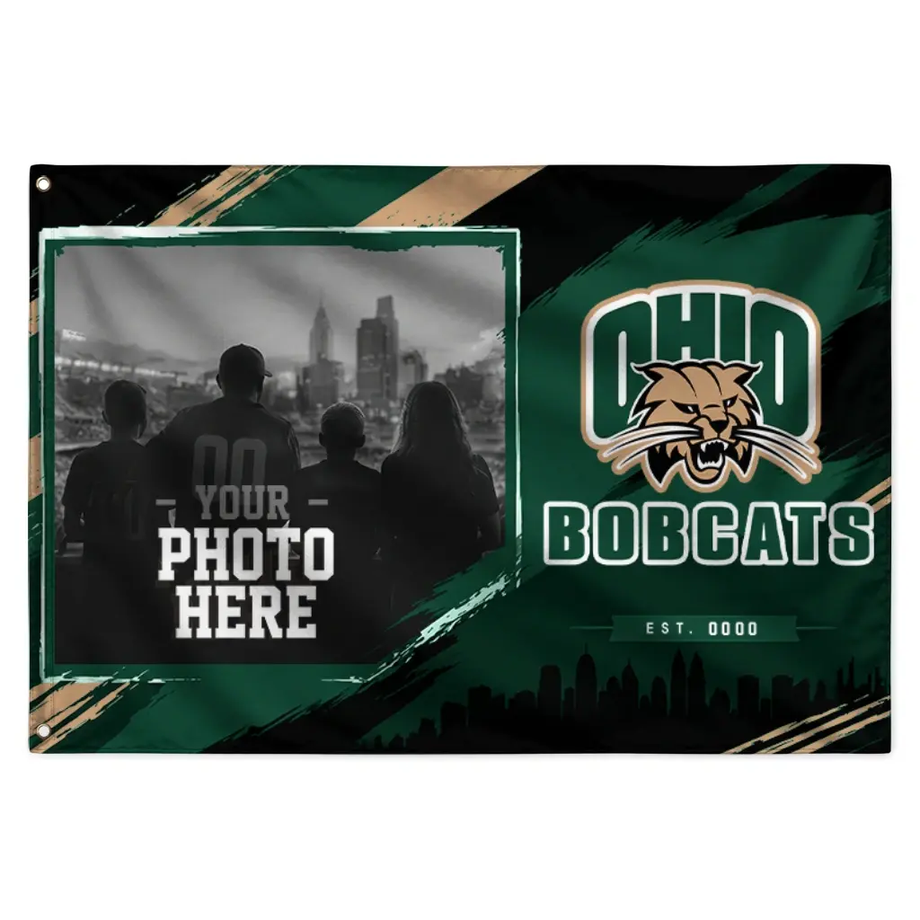 Ohio Bobcats House Flag Personalized Framed Photo Green Black Best Selling Ohio Bobcats House Flag Personalized Framed Photo Green Black Best Selling