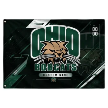 Ohio Bobcats House Flag Personalized Speed Slashes Green Best Selling
