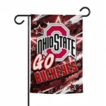 Ohio State Buckeyes Garden Flag Custom Glowing Star Scarlet Best Selling