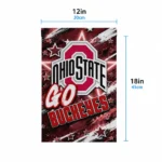 Ohio State Buckeyes Garden Flag Custom Glowing Star Scarlet Best Selling