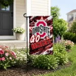 Ohio State Buckeyes Garden Flag Custom Glowing Star Scarlet Best Selling