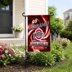 Ohio State Buckeyes Garden Flag Custom Swirl Vortex Scarlet Best Selling
