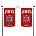 Ohio State Buckeyes Garden Flag Customized Distressed Stripes Scarlet Best Selling