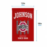 Ohio State Buckeyes Garden Flag Customized Distressed Stripes Scarlet Best Selling