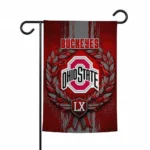 Ohio State Buckeyes Garden Flag Customized Laurel Wreath Scarlet Best Selling