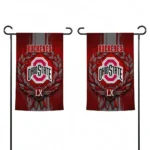 Ohio State Buckeyes Garden Flag Customized Laurel Wreath Scarlet Best Selling